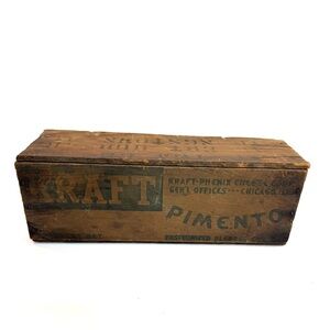 Vintage 1930s Kraft Pimento Cheese Wooden Crate, Cheese Box Advertising Box